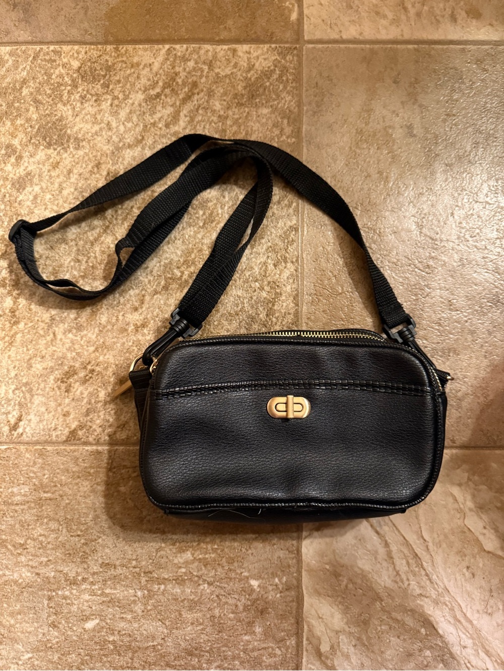 Time and Tru Annamarie Faux Leather Crossbody Handbag